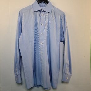 Eton Men's Shirt - Light Blue Micro Houndstooth
